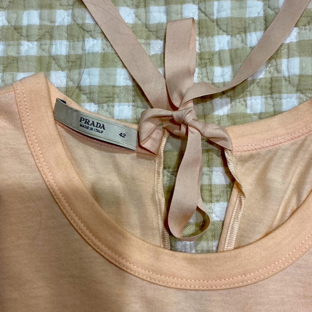 Ballet pink Prada dress. Simple & elegant. Dress is cotton except for lining.
